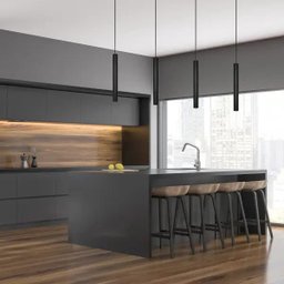 Kit 4 Pendente Tubo 50cm Gu10 Preto para Bancada Cozinha Banheiro Quarto - 2