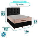 Ver imagem 2 de Conjunto Cama Box Bau Blindado Queen + Colchão Molas Ensacadas Airtech Ortobom + Cabeceira