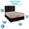 Conjunto Cama Box Bau Blindado Queen + Colchão Molas Ensacadas Airtech Ortobom + Cabeceira - 3