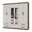 Ver imagem 2 de Guarda Roupa Casal Lu 6 Portas 4 Gavetas com Espelho Carioca Móveis
