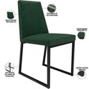 Ver imagem 4 de Kit 02 Cadeiras Decorativas Estofada Para Sala de Jantar Dafne L02 Facto Verde Musgo - Lyam Decor