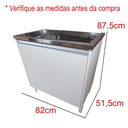 Ver imagem 2 de Tanque de Lavar Roupa Inox Gabinete 82cm 2 Portas Montado
