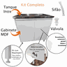 Tanque de Lavar Roupa Inox Gabinete 82cm 2 Portas Montado - 3