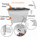 Ver imagem 3 de Tanque de Lavar Roupa Inox Gabinete 82cm 2 Portas Montado