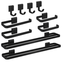 Ver imagem 1 de Kit Acessórios para Banheiros 10 Pçs Toalheiro Duplo Luxo Preto