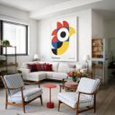 Ver imagem 3 de Quadro Canvas Bauhaus The Rooster 60x40cm Mold Branca