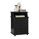 Ver imagem 2 de Mesa de Cabeceira 3 Gavetas Luxo Preto