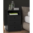 Ver imagem 1 de Mesa de Cabeceira 3 Gavetas Luxo Preto