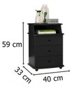 Ver imagem 3 de Mesa de Cabeceira 3 Gavetas Luxo Preto