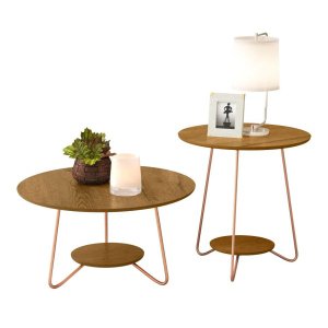 Conjunto de Mesa Centro e Lateral Liz 
