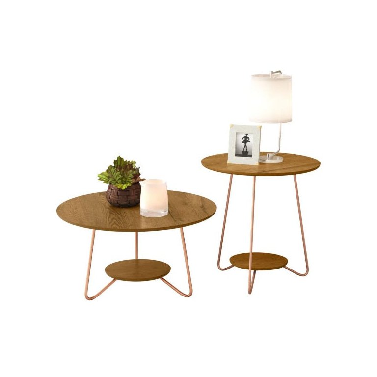Conjunto de Mesa Centro e Lateral Liz 