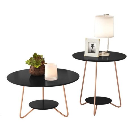 Conjunto de Mesa Centro e Lateral Liz
