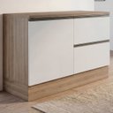 Ver imagem 1 de Balcão de Cozinha e Tampo 120cm Grace Carvalho Oak/Off White Z44 - Mpozenato
