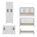 Ver mais imagens de Quarto de Bebê Completo com Berço Americano 3 em 1 Ternura Multimóveis Mp4659 Branco