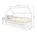 Ver imagem 3 de Cama Casinha Slim Rb com 02 Gavetas e Grade de Proteção Branco Housin
