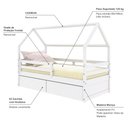 Ver imagem 4 de Cama Casinha Slim Rb com 02 Gavetas e Grade de Proteção Branco Housin