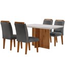 Ver imagem 2 de Sala de Jantar Mesa Olimpia 120cm Mdf Vidro Canto Reto com 4 Cadeiras Athenas Moderna