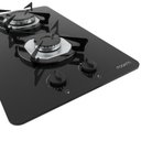 Ver imagem 3 de Cooktop Fogatti à Gás FGT 2B Vidro Preto Flange Inox