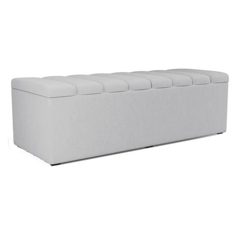 Recamier Calcadeira Bau 140 Cm Dalia Linho Cinza Artte