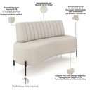 Ver imagem 4 de Sofá Chaise 2 Lugares Sala Living 135cm Pés Industrial Cayman K01 Bouclê Bege Lyam Decor