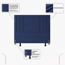 Ver imagem 2 de Cabeceira Suede 140 cm Casal Moderna Frame Estofada Cama Box:Azul Marinho