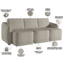 Ver imagem 4 de Sofá Cama para Sala de Estar 3 Lugares 306cm Montserrat K01 Bouclê Bege - Lyam Decor