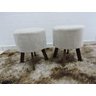 Puff Retro Redondo Suede Bege Claro - 4