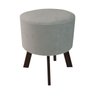 Puff Retro Redondo Suede Bege Claro - 1