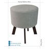 Puff Retro Redondo Suede Bege Claro - 2