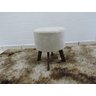 Puff Retro Redondo Suede Bege Claro - 3