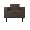 Ver imagem 1 de Poltrona Decorativa Leticia Slim Couro Marrom Pés Madeira Ms Decor