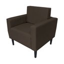 Ver imagem 2 de Poltrona Decorativa Leticia Slim Couro Marrom Pés Madeira Ms Decor