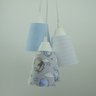 Lustre Pendente Quarto de Bebê Tecido Balão Tons de Azul e Cinza - 3