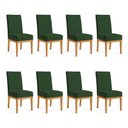 Ver imagem 1 de Kit 8 Cadeiras de Jantar Brisa Veludo Verde Base de Madeira - Pallazio