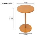 Ver imagem 6 de Mesa Lateral de Apoio para Quartos Salas Hall de Entrada Consultórios Amadeirada 41cm de Diâmetro