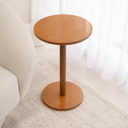Ver imagem 2 de Mesa Lateral de Apoio para Quartos Salas Hall de Entrada Consultórios Amadeirada 41cm de Diâmetro