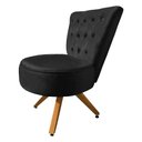 Ver imagem 3 de Poltrona Decorativa Royal Base Giratória de Madeira Slk Decor Preto