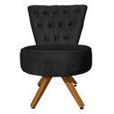 Ver imagem 1 de Poltrona Decorativa Royal Base Giratória de Madeira Slk Decor Preto