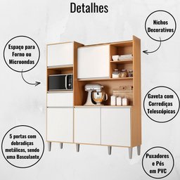 Kit Armário Cozinha Compacta Isabel 5 Portas Ajl - 3