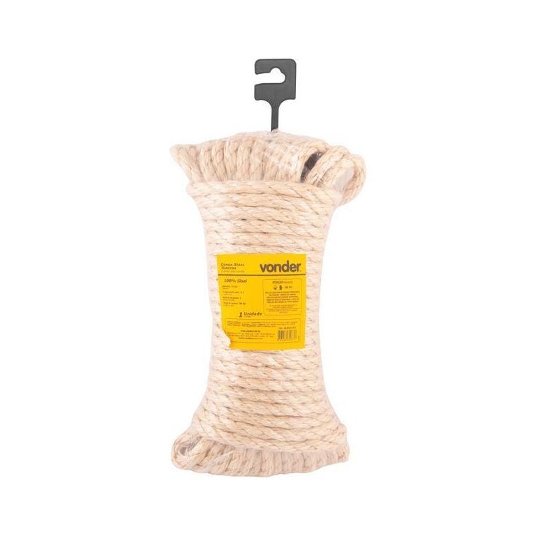 Corda Sisal 10mmx15m Cartela - Vonder