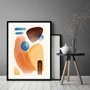 Ver imagem 1 de Quadro Decorativo Abstrato Formas Pedras - 70x50cm:moldura Preta