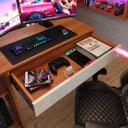 Ver imagem 3 de Mesa para Pc Gamer e Escritório Smart com Gaveta e Corrediças Telescópicas em MDP Jequitiba/Off