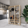 Closet aberto Para Organizar Estilo Rústica Wood On Design Arara de roupas pinus multiuso - 6