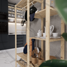 Closet aberto Para Organizar Estilo Rústica Wood On Design Arara de roupas pinus multiuso - 7