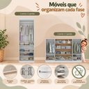 Ver imagem 5 de Quarto de Bebê Completo com Berço Americano 3 em 1 e Colchão Incluso Flor Multimóveis MP4933