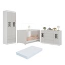 Ver imagem 2 de Quarto de Bebê Completo com Berço Americano 3 em 1 e Colchão Incluso Flor Multimóveis MP4933