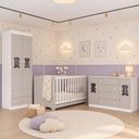 Ver imagem 1 de Quarto de Bebê Completo com Berço Americano 3 em 1 e Colchão Incluso Flor Multimóveis MP4933