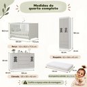 Ver mais imagens de Quarto de Bebê Completo com Berço Americano 3 em 1 e Colchão Incluso Flor Multimóveis MP4933