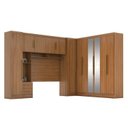Ver imagem 2 de Guarda-roupa Modulado Casal Completo 4 Peças 8 Portas com Maleiro e Espelho Smart Espresso Móveis