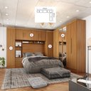 Ver imagem 5 de Guarda-roupa Modulado Casal Completo 4 Peças 8 Portas com Maleiro e Espelho Smart Espresso Móveis